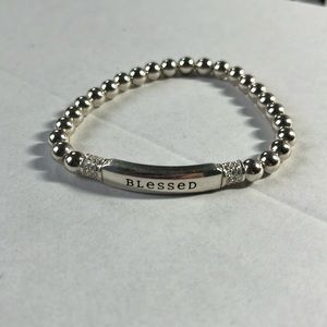 Brighton silver plated stretch bead and bar bracelet